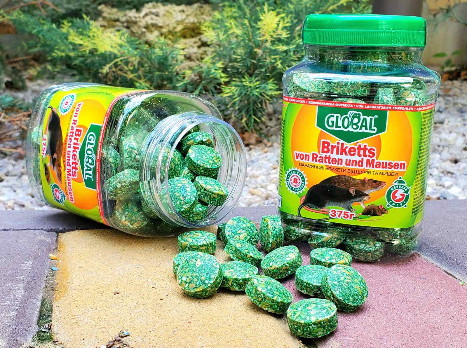 GLOBAL БРИКЕТИ ВІД ЩУРІВ ТА МИШЕЙ 375 г.